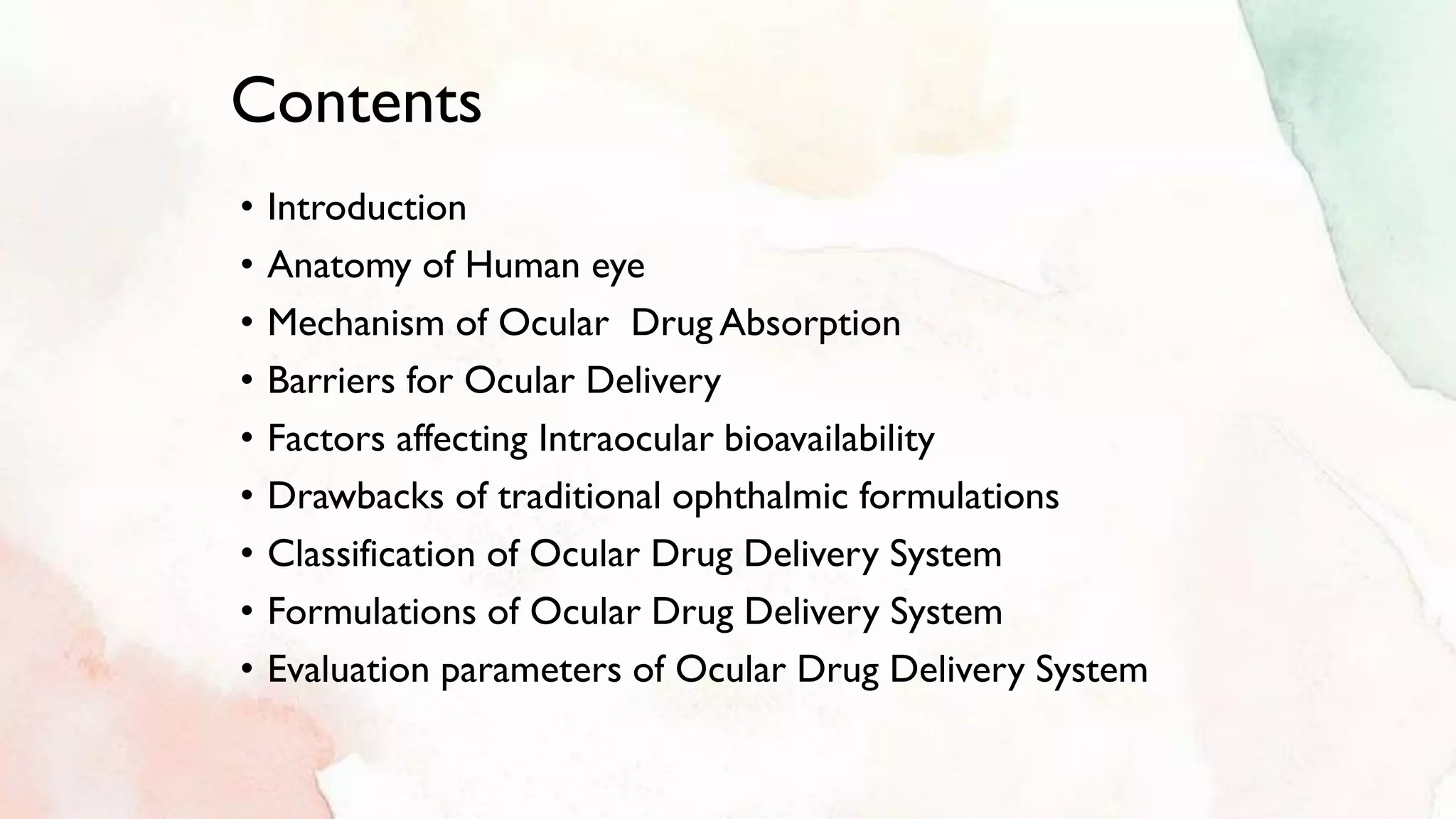Ocular Drug Delivery System | PDF