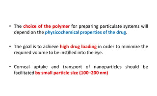 ocular applications of nanoparticulate drug delivery systems | PDF