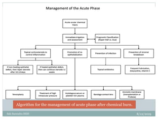 Management of Acute Phase
8/12/2019Sah Surendra HEH
21
Algorithm for the management of acute phase after chemical burn.
 