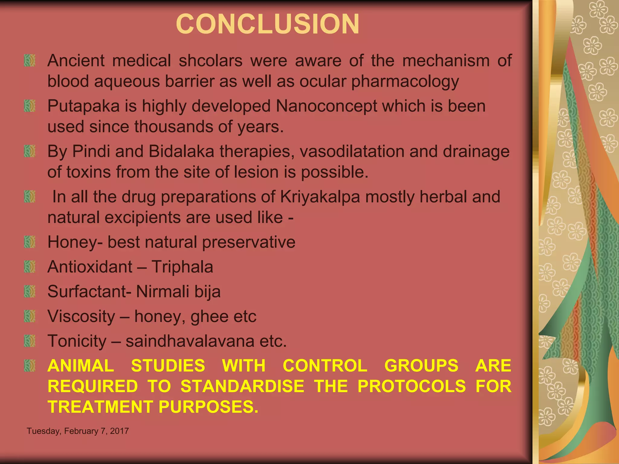 OCULAR THERAPEUTICS AND KRIYAKALPA IN AYURVEDA | PPTX