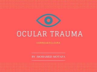 OCULAR TRAUMA
CORNEA&SCLEARA
by :mohamed motafa
 