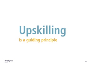12
Upskilling
is a guiding principle
 
