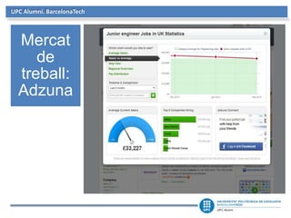 UPC Alumni. BarcelonaTech
Mercat
de
treball:
Adzuna
 