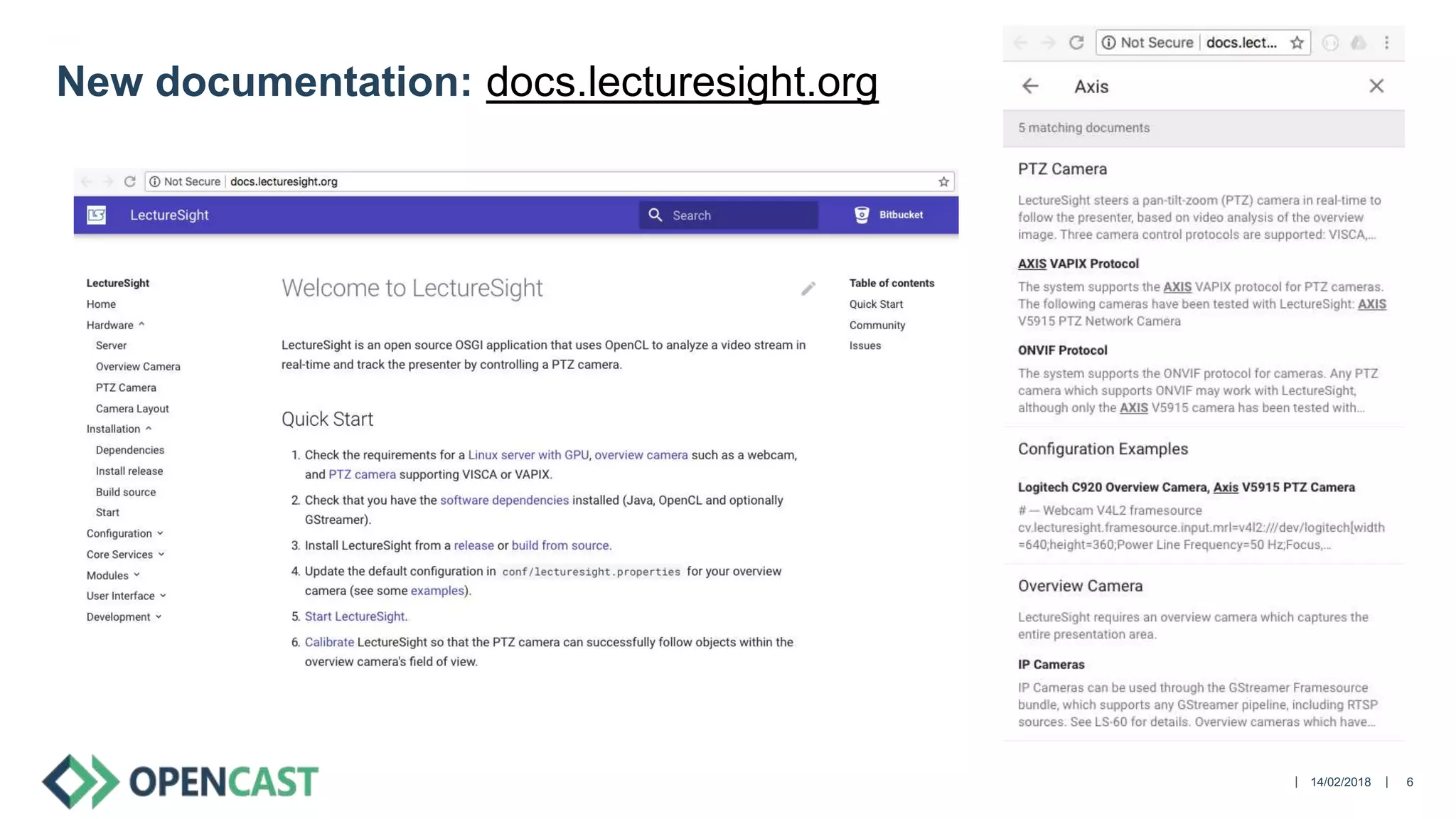 || 14/02/2018 6
New documentation: docs.lecturesight.org
 