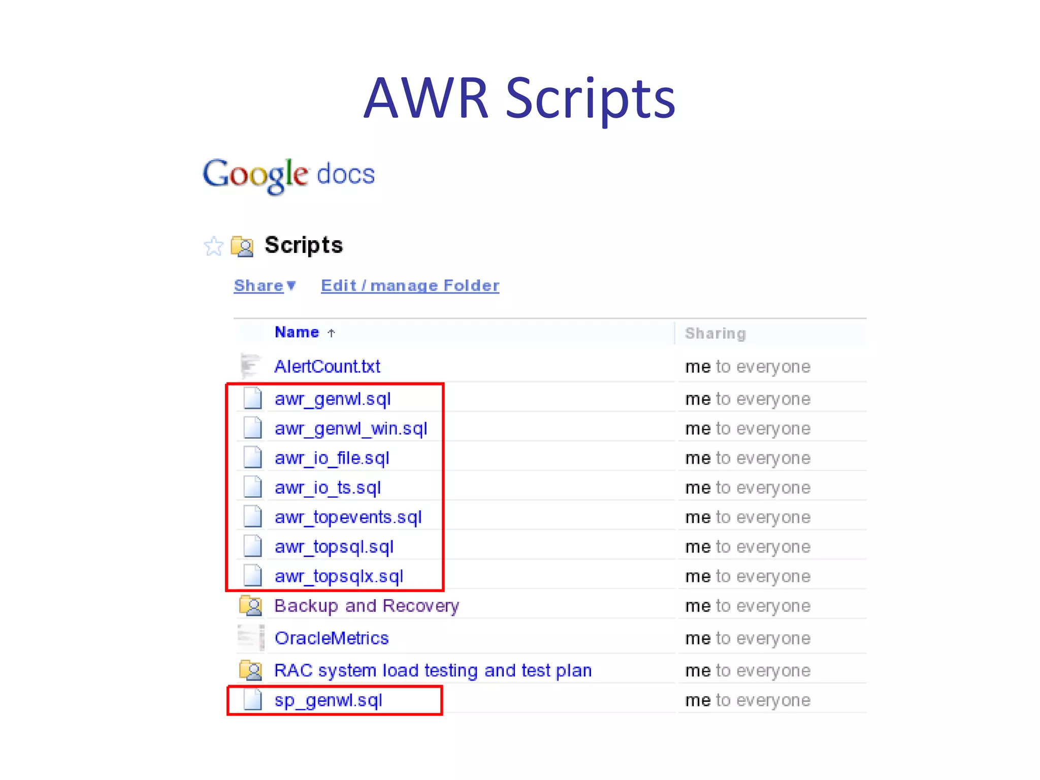 AWR Scripts
 