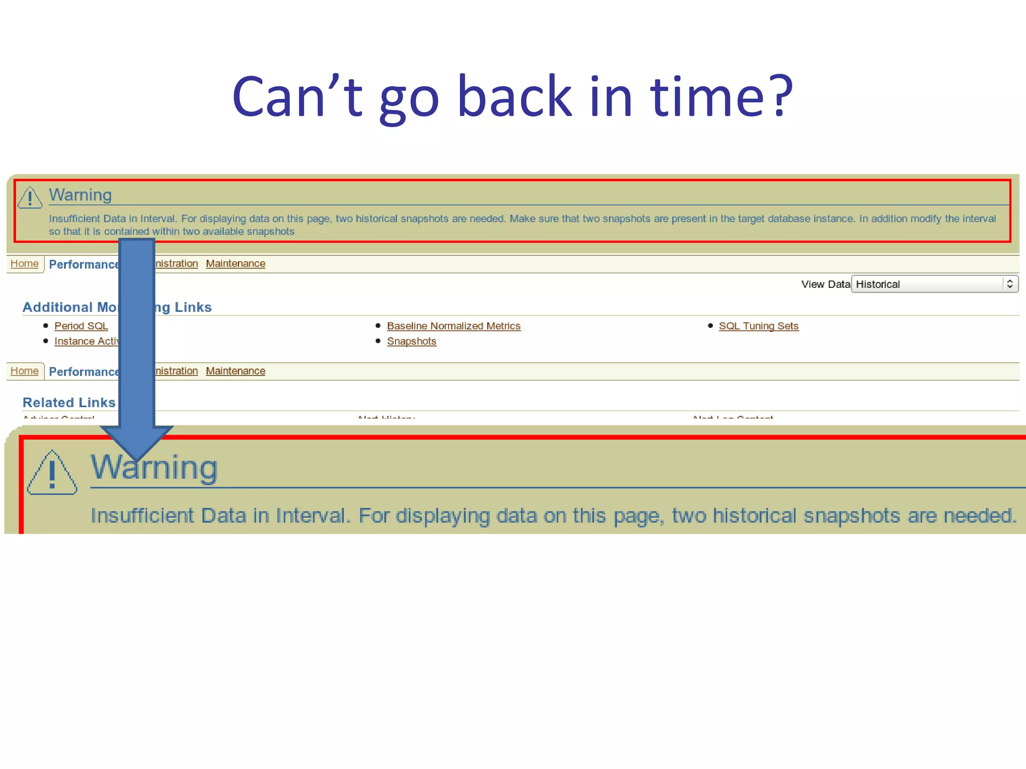 Can’t go back in time?
 