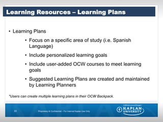 Background – OER and OCWLarge growth in Open Course Ware (OCW) and Open Educational Resources (OER)