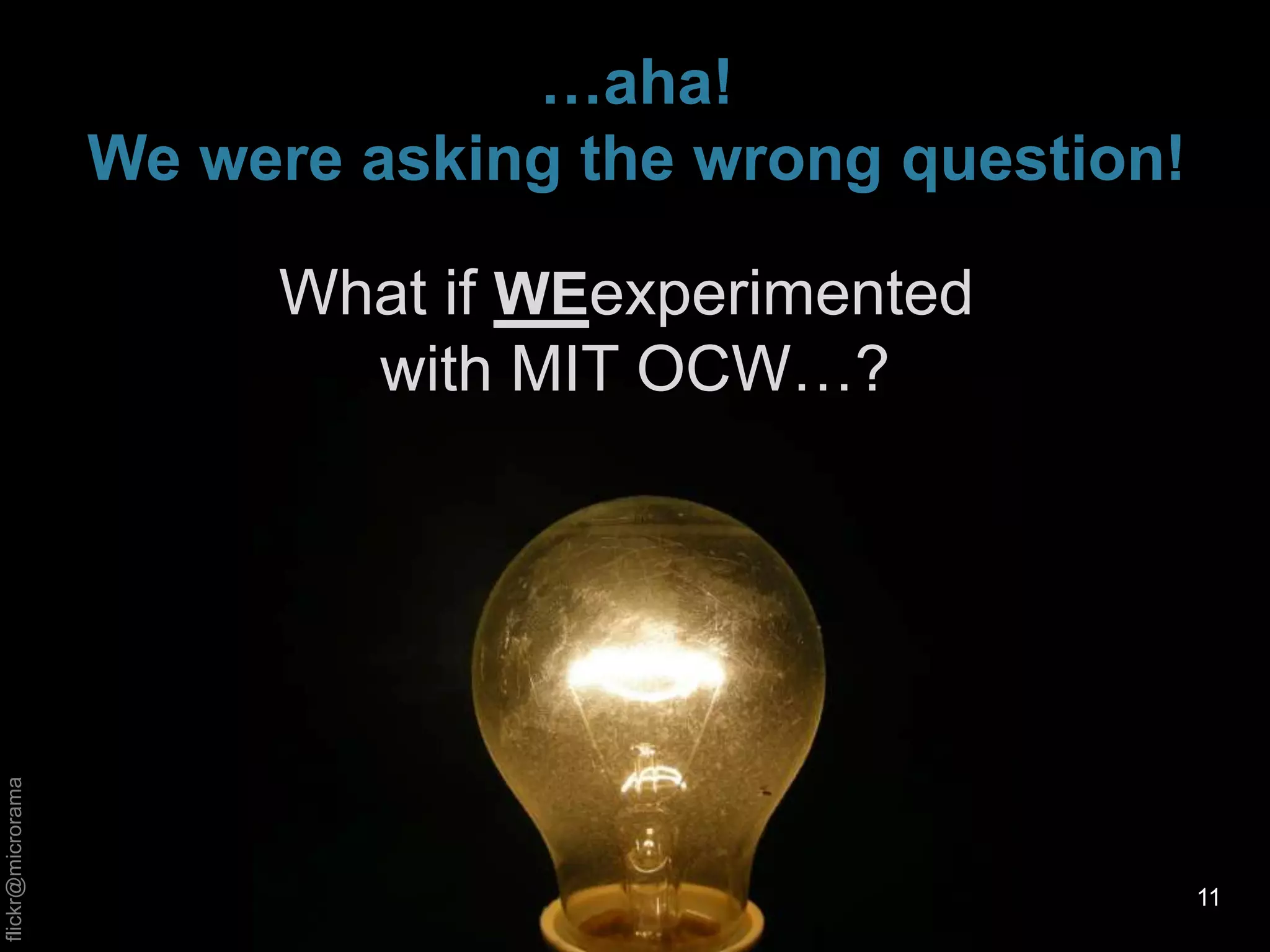 MIT OCW is a PublicationMIT OpenCourseWare is a free publication of MIT course materials that reflects almost all the undergraduate and graduate subjects taught at MIT.OCW is not an MIT education.OCW does not grant degrees or certificates.OCW does not provide access to MIT faculty.Materials may not reflect entire content of the course.9Reference: MIT OCW. (2010). About OCW.  Retrieved on May 5, 2010 from MIT OCW Website: http://ocw.mit.edu/OcwWeb/web/about/about/index.htm