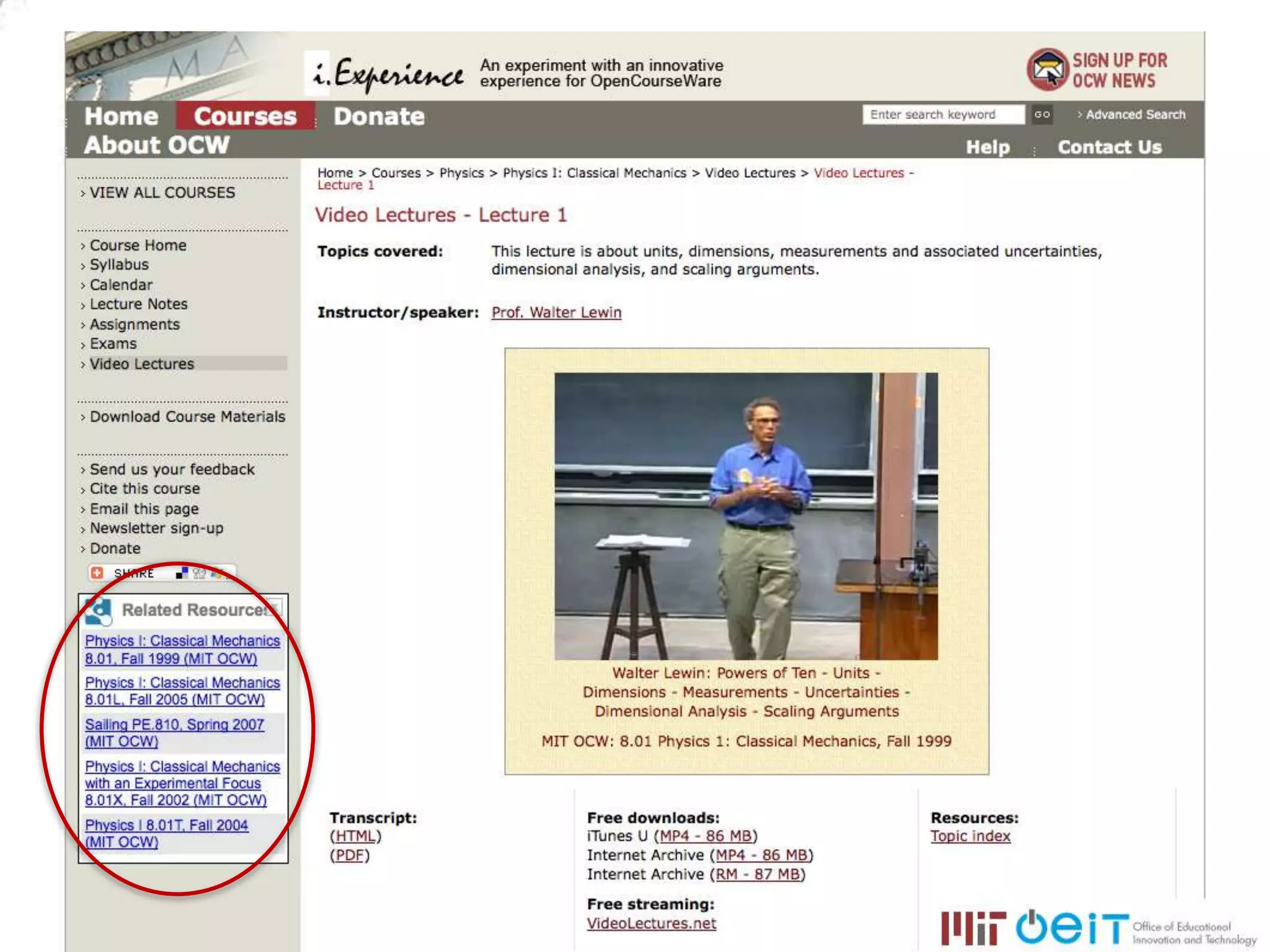 SpokenMedia Player and MIT OCW19