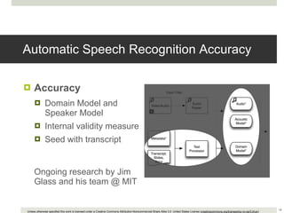 Automatic Speech Recognition Accuracy ,[object Object],[object Object],[object Object],[object Object],[object Object]