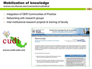 Mobilization of knowledge
www.ruv.itesm.mx/convenio/catedra/
                                                             ...