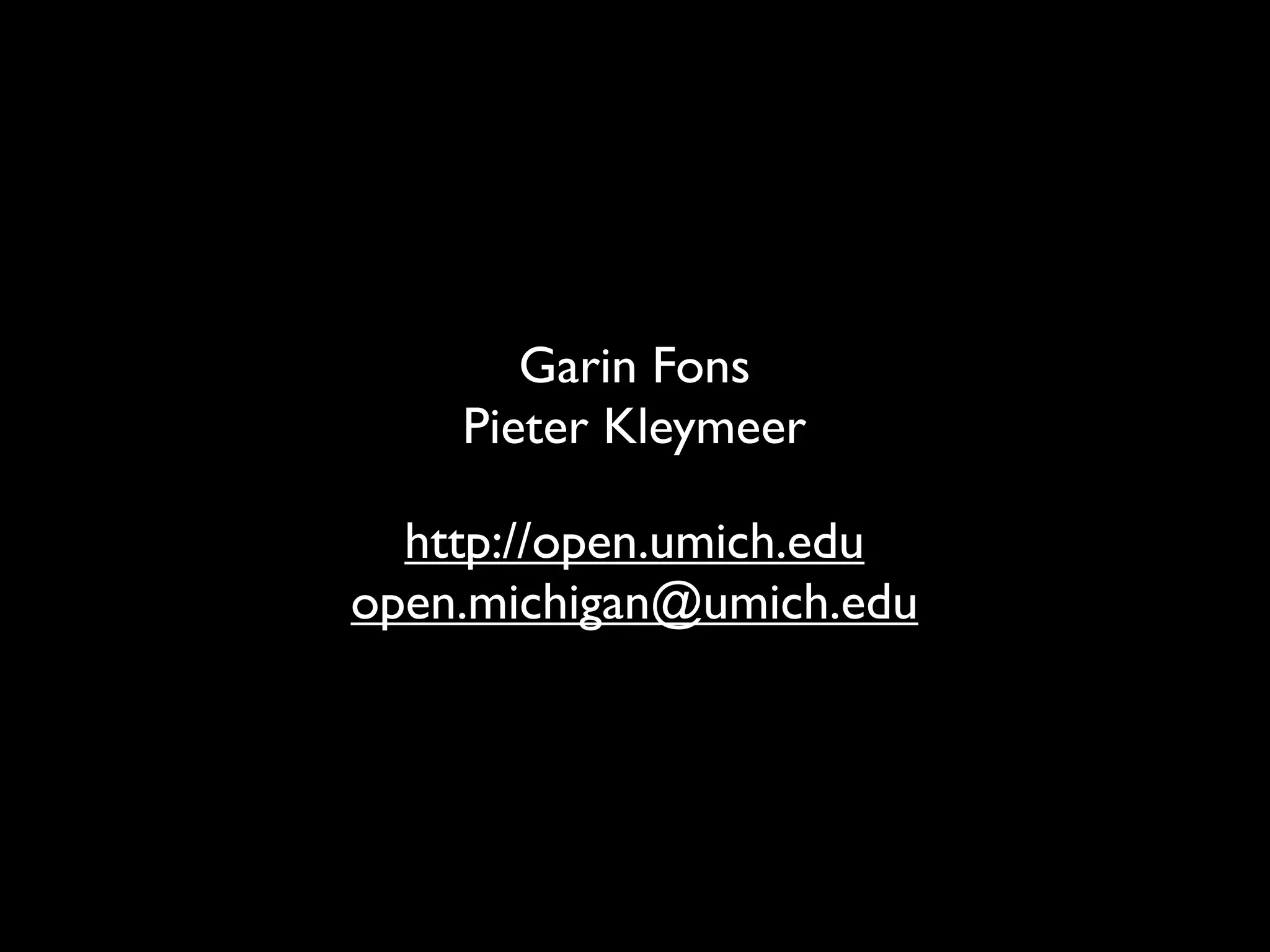 Open.Michigan OCWC Global2009 Presentation