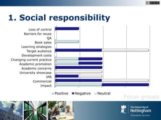 1. Social responsibility
          Loss of control
       Barriers for reuse
                       QA
              Book ...