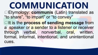 Nature and Elements of Communication | PPTX