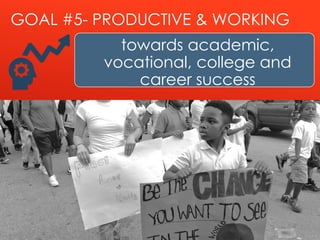 GOAL #5- PRODUCTIVE & WORKING
towards academic,
vocational, college and
career success
 