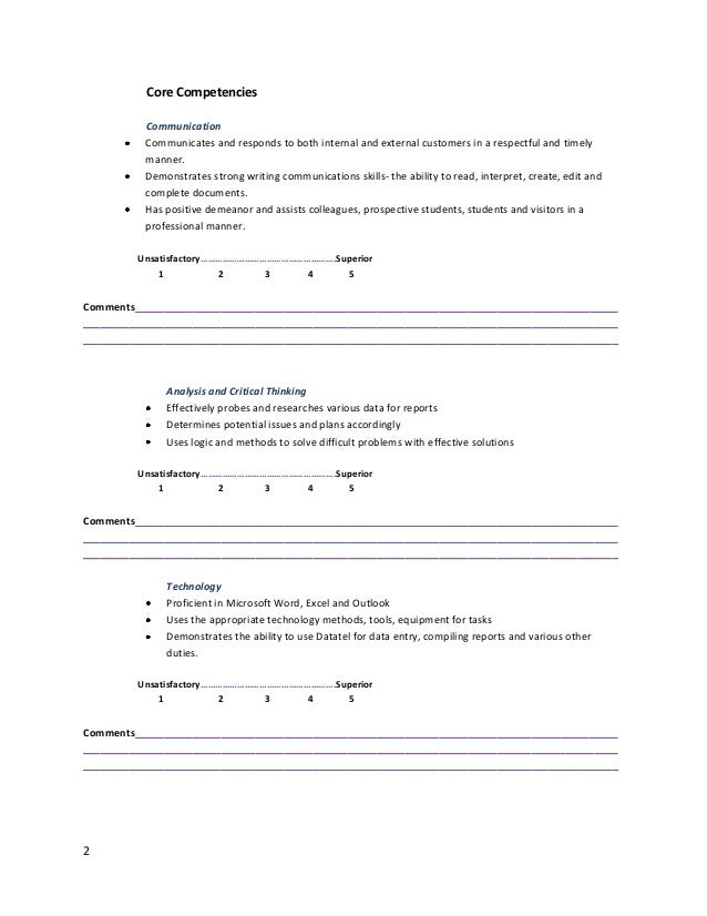 Staff Evaluation Form