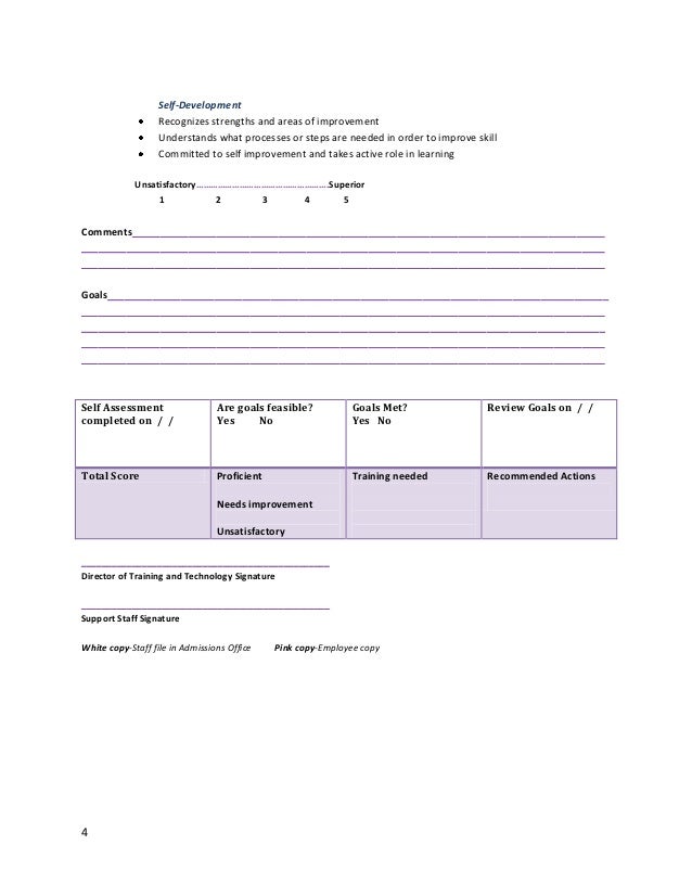 Staff Evaluation Form