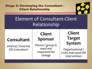 Stage 2: Developing the Consultant –Client Relationship