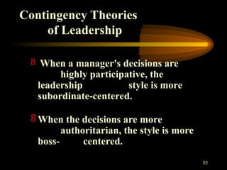 Subbordinate Centered leadership style and diference with management | PPT