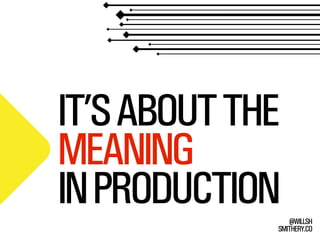 SMITHERY.CO
@WILLSH
IT’SABOUTTHE
MEANING
INPRODUCTION
 