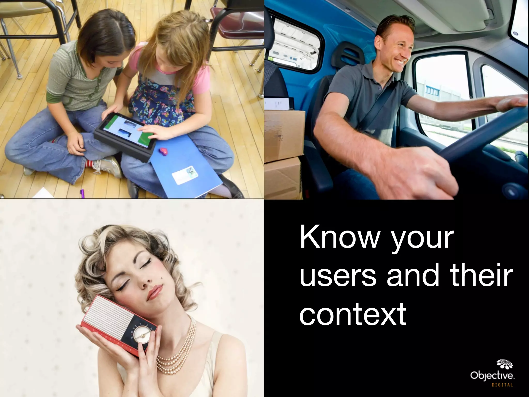 Know your
users and their
context
 