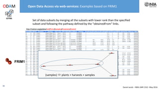 Daniel Jacob – INRA UMR 1332 –May 2016
EDTMS
ODAM Open Data, Access and Mining : web API
REST Services: hierarchical tree ...