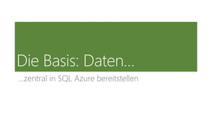 …zentral in SQL Azure bereitstellen
 