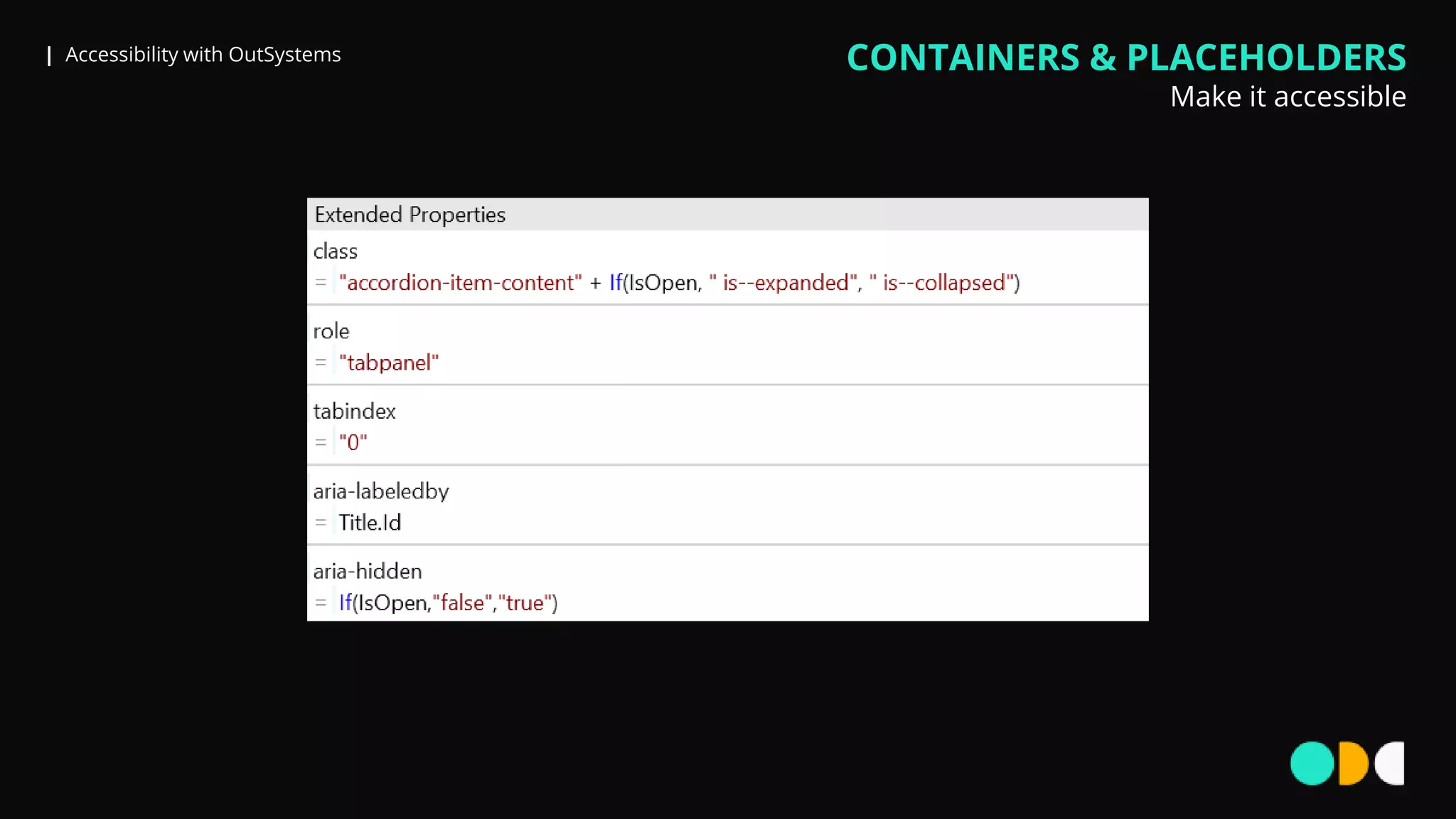 | Accessibility with OutSystems CONTAINERS & PLACEHOLDERS
Make it accessible
 