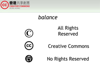 balance

©

All Rights
Reserved
Creative Commons
No Rights Reserved

 