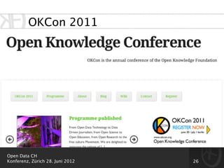 OKCon 2011




Open Data CH
Konferenz, Zürich 28. Juni 2012   26
 