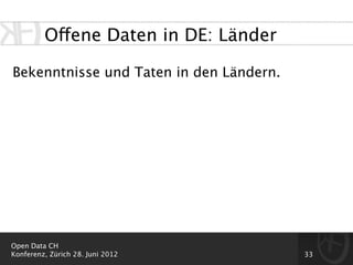 Offene Daten in DE: Länder

Bekenntnisse und Taten in den Ländern.




Open Data CH
Konferenz, Zürich 28. Juni 2012          33
 