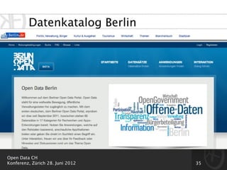 Datenkatalog Berlin




Open Data CH
Konferenz, Zürich 28. Juni 2012   35
 
