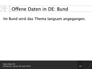 Offene Daten in DE: Bund

Im Bund wird das Thema langsam angegangen.




Open Data CH
Konferenz, Zürich 28. Juni 2012       42
 