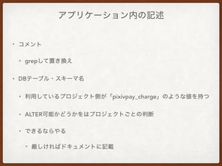 •
• grep
• DB
• pixivpay_charge
• ALTER
•
•
 