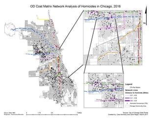 OD cost matrix network analysis of homicides in chicago (2016) | PDF