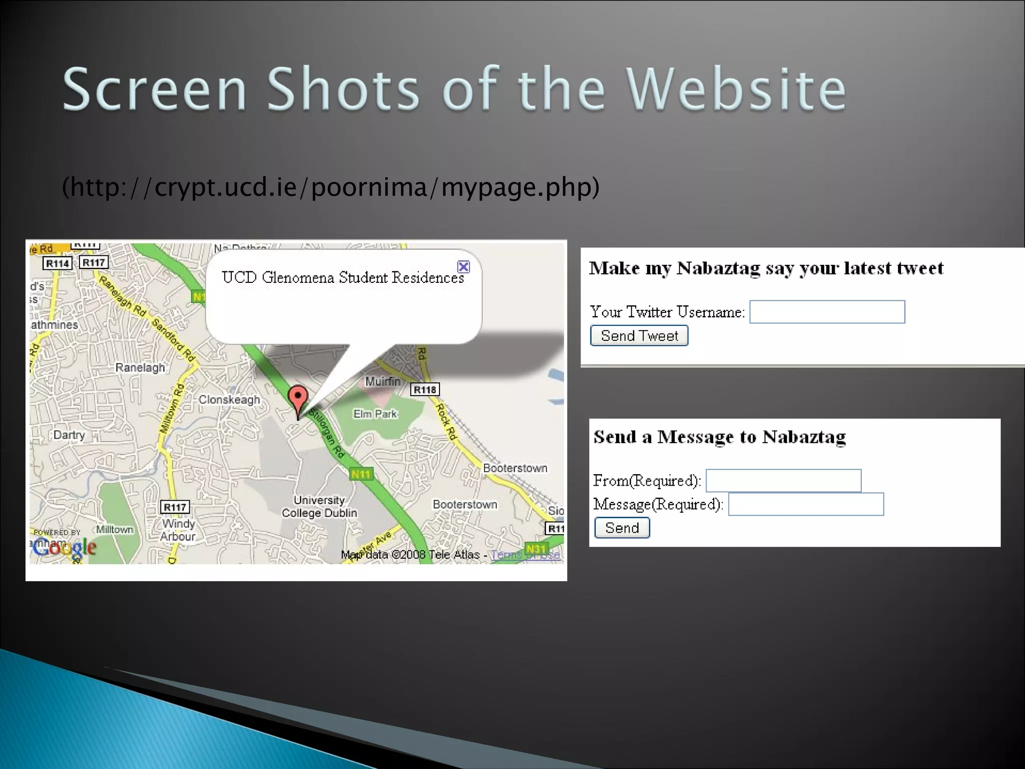 (http://crypt.ucd.ie/poornima/mypage.php) 