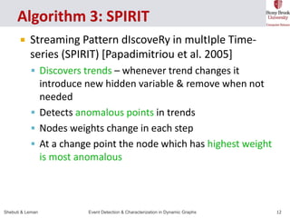  Streaming Pattern dIscoveRy in multIple Time-series 
(SPIRIT) [Papadimitriou et al. 2005] 
 Discovers trends – whenever...