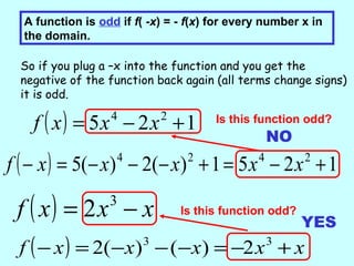 Odd and even functions | PPT | Physics | Science
