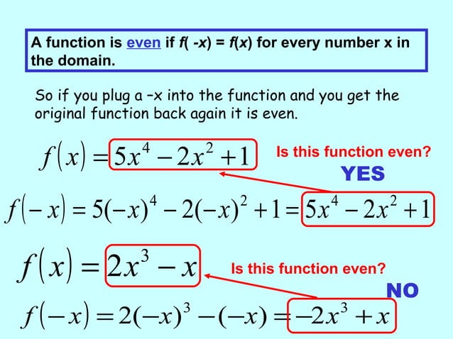 Odd and even functions