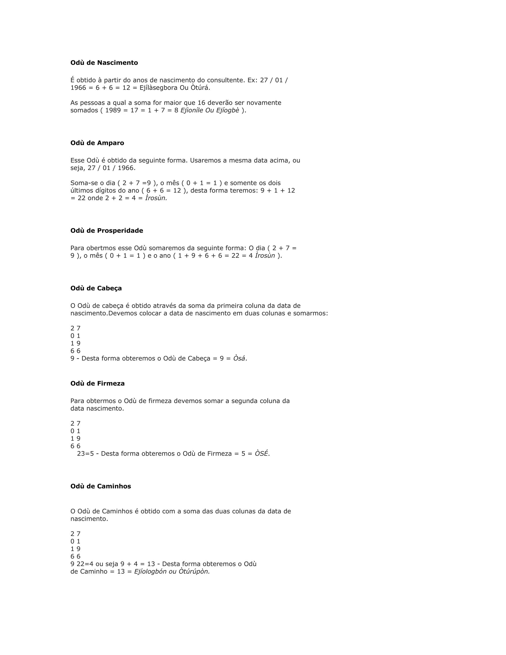 Odù de nascimento PDF