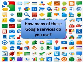 How many of these
Google services do
    you use?




    @leeodden - #searchcongress
 