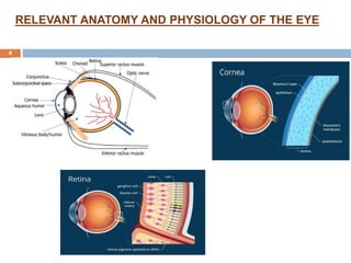 4
RELEVANT ANATOMY AND PHYSIOLOGY OF THE EYE
 