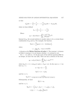 and choose x = π/4. It is found that ∆(π/4)) = −8. However, we have
W(0) = 0. It is seen that one cannot conclude linear dependency
from the fact that ∆(x0) = 0 at a point x0.
 