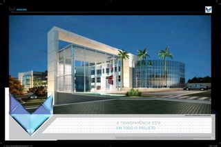 PERSPECTIVA ILUSTRADA NOTURNA DO ACESSO PRINCIPAL
A TRANSPARÊNCIA ESTÁ
EM TODO O PROJETO.
PROJETO
Imagens ilustrativas do empreendimento. Verificar Memorial Descritivo. Os acabamentos, móveis, equipamentos e demais objetos de decoração poderão variar quanto a modelos e quantidades, mas estarão de acordo com o projeto de decoração,
respeitando o padrão de qualidade previsto. As imagens aqui representadas poderão não retratar fielmente as cores, texturas, brilhos e reflexos naturais dos materiais presentes no projeto, por se tratar de material impresso. A vegetação representada
nas perspectivas é meramente ilustrativa e representa o porte adulto das espécies. Na entrega, essa vegetação poderá apresentar diferença de porte, porém estará de acordo com o projeto de paisagismo.
27783_011_Odebrecht_Vitrium_BookCorretor_26x34cm.indd 13-14 10/26/12 1:12 AM
 