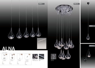 серия 2568
ALNA
920 mm
1340 mm
G4
5x20W
470 mm
1330 mm
G4
13x20W
120 mm
1360 mm
G4
1x20W
120 mm
500 mm
240 mm
от стены
G4
1x20W
/5 /13 /1 /1W
цвет покрытия:
хром
плафон:
стекло/хрусталь
2568/5
подвески:
хрусталь
2568/13
2568/1
2568/1W
 