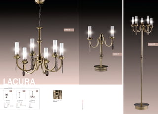 серия 1966
LACURA
цвет покрытия:
бронза
/6/2T /5F
G9
6x40W
490 mm
580 mm
без цепи
490 mm
420 mm
G9
2x40W
выкл. на шнуре
1700 mm
420 mm
G9
5x40W
выкл. на шнуре
1966/6
1966/2T
1966/5F
OdeonLight2013–2014
 