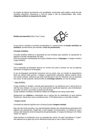 O desenvolvimento   piaget