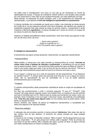 O desenvolvimento   piaget