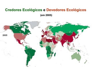 Credores Ecológicos  e  Devedores Ecológicos  (em 2005) 
