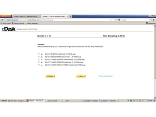 Odesk oracle part 1 test questions